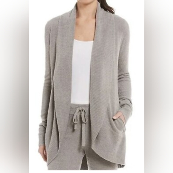 Barefoot Dreams Sweaters - Barefoot Dreams Soft Gray Cardigan Sweater
